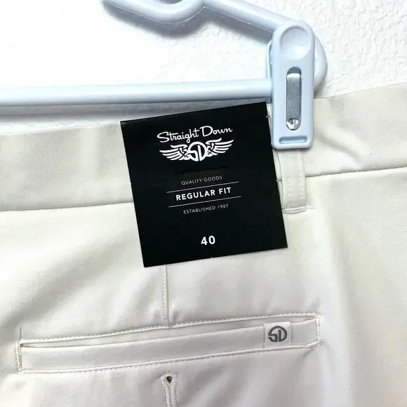 Straight Down Off White Beige Regular Fit Golf Shorts Mens Size 40 NWT - Picture 5 of 5